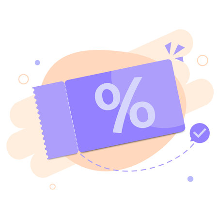 Coupon discount flat design vector template. Gift Voucher. Vector illustrationのイラスト素材