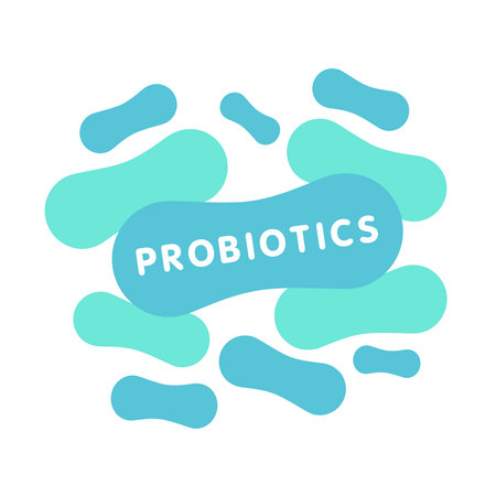 Probiotics bacteria logo design. Healthy nutrition ingredient for therapeuticのイラスト素材