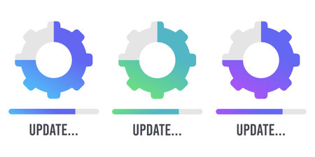 System software update and upgrade concept. Loading process screen. Vector illustrationのイラスト素材