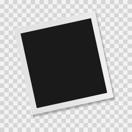 Blank retro, vintage photo frame template. Vector illustration.のイラスト素材