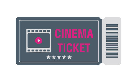 Cinema ticket. Movie ticket template isolated on white background. Vector illustrationのイラスト素材