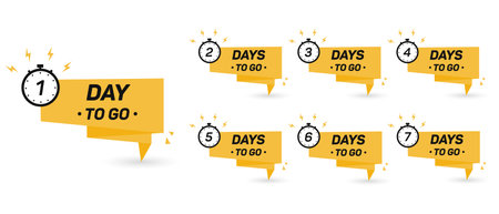Countdown left days banner. Count time sale. Seven, six, five, four, three, two, one days left. Product promotion, big deal banner EPS 10のイラスト素材