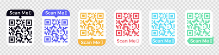 QR code scan for smartphone. Qr code frame vector set. Template scan me Qr code for smartphone. QR...