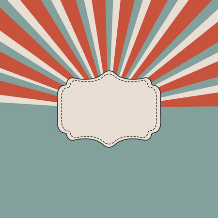 Vintage retro striped background with blank labelのイラスト素材