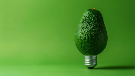 Avocado light bulb, creative eco concept.の素材