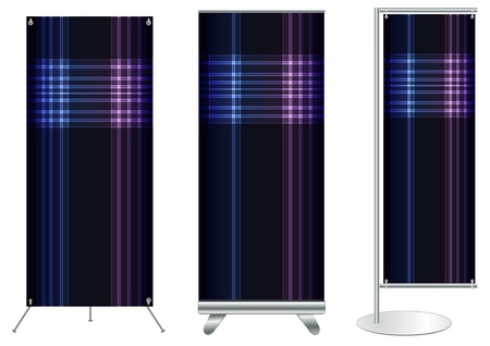 Set of banner stand display with identity background ready for use  Vector template for design work のイラスト素材