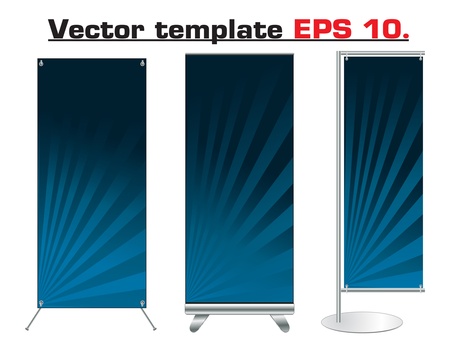 Set of banner stand display with identity background ready for use  Vector template for design work のイラスト素材