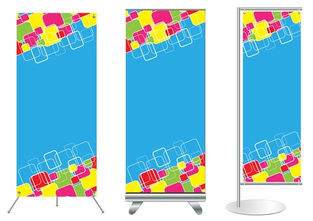 Set of banner stand display with identity background ready for use  Vector template for design work のイラスト素材