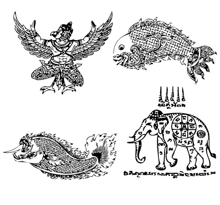 Thai Tattoo Ancient  Vector templateのイラスト素材