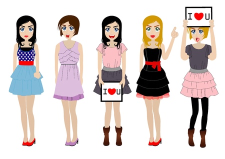 fashion women のイラスト素材