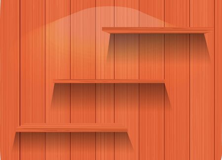 Vector Empty wood shelf のイラスト素材