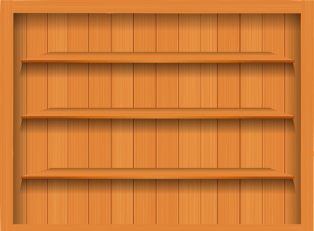Vector Empty wood shelf. grunge industrial interior Uneven diffuse lighting version. Design component のイラスト素材