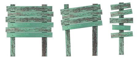 Old Grunge wooden signboards setの写真素材