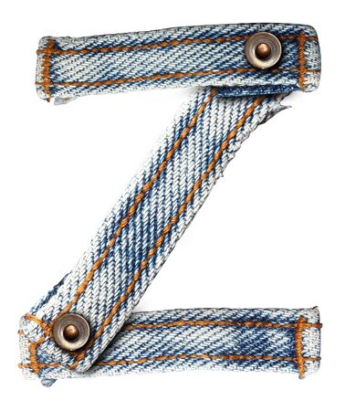 letter of jeans alphabet on white background  Save paths  for design work の写真素材
