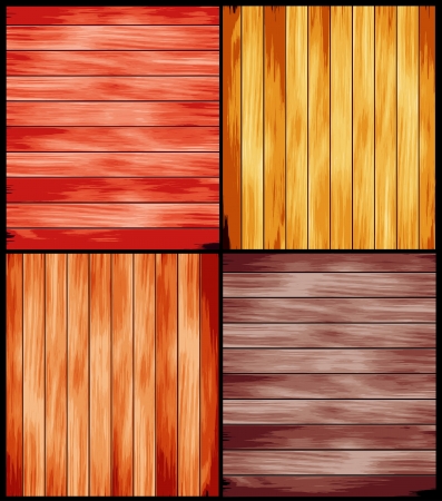 Set of wood plank background のイラスト素材