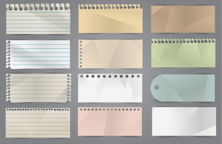 Collection of various white note papers のイラスト素材