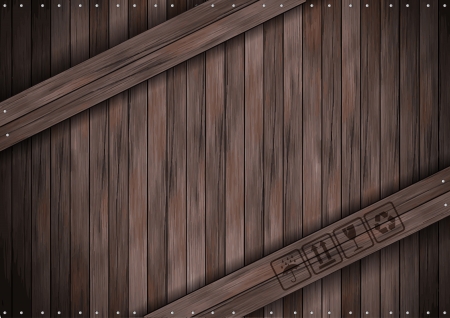 Safety fragile sticker icon on texture wooden box.のイラスト素材