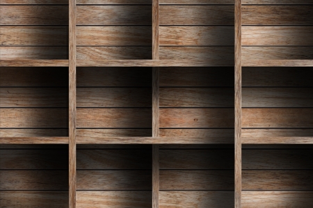 Empty wood shelf  grunge industrial interior Uneven diffuse lighting version  Design component の写真素材