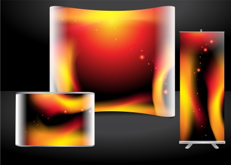  blank trade show booth With identity template abstract fire background design のイラスト素材