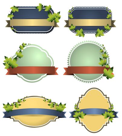 Eco labels with retro vintage design. Vector template design のイラスト素材