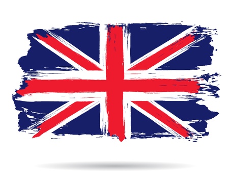 british flag grunge british flag grunge brush stroke watercolor, Vector illustration のイラスト素材