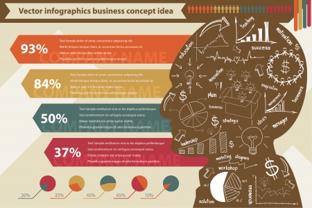 elements of infographics with drawing business strategy plan concept idea, Vector template design のイラスト素材