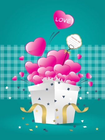 Open box with heart vector illustration. Eps 10. のイラスト素材