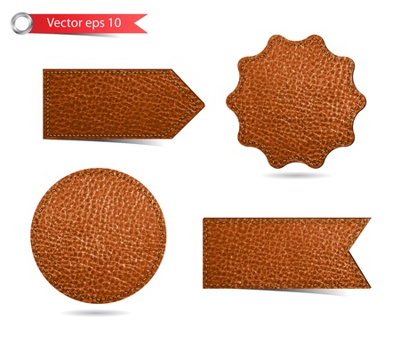 Set of leather tag labels  Vector eps10 illustrationのイラスト素材