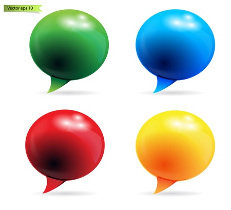 Glossy Vector Speech Bubble Icon のイラスト素材