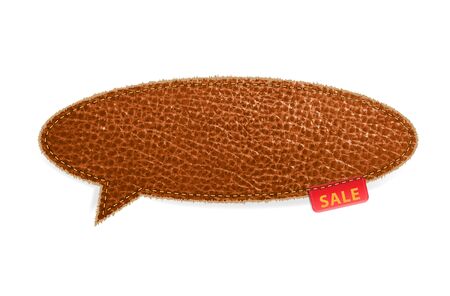 Leather texture background on retro style speech bubbles, Vector Illustrationのイラスト素材