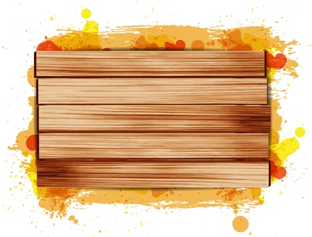 Vector Wooden signs / background with grungy paintのイラスト素材