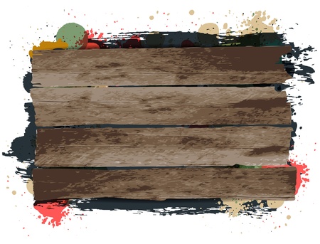 Vector Wooden signs / background with grungy paintのイラスト素材