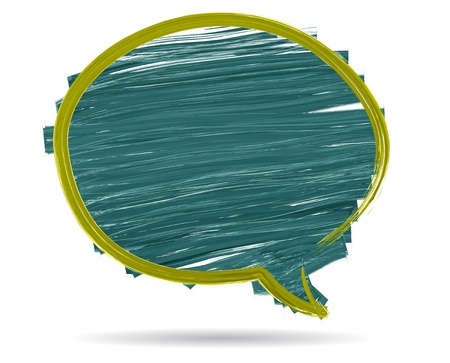 Vector Watercolor brush stroke drawing speech bubble  のイラスト素材