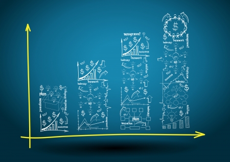 Graphics and diagrams drawing, Vector template design のイラスト素材