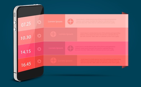 Mobile phone alarm clock concept, With banner modern のイラスト素材