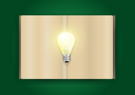 Book and light bulb of bright idea concept, Vector illustration template designのイラスト素材
