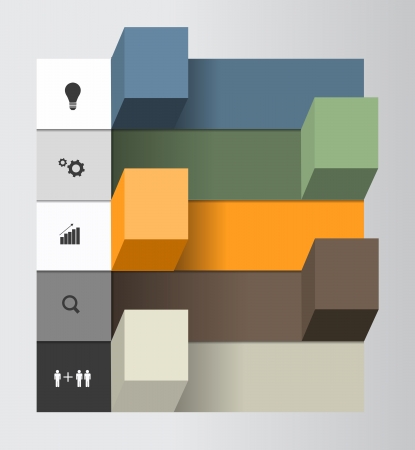 Modern business steps to success charts and graphs options banner  Vector illustration modern design templateのイラスト素材