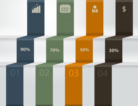 Vector modern business steps to success charts and graphs options bannerのイラスト素材