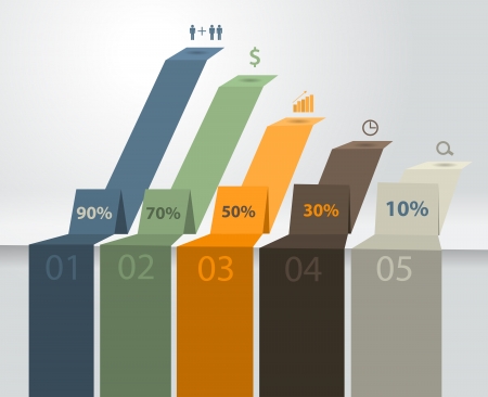 Vector modern business steps to success charts and graphs options bannerのイラスト素材