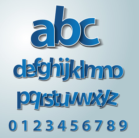 Vector alphabet set, paper, stickers, labels, tagsのイラスト素材