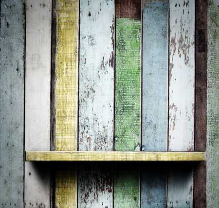 Wood shelf, grunge industrial interior Uneven diffuse lighting version  Design componentの写真素材