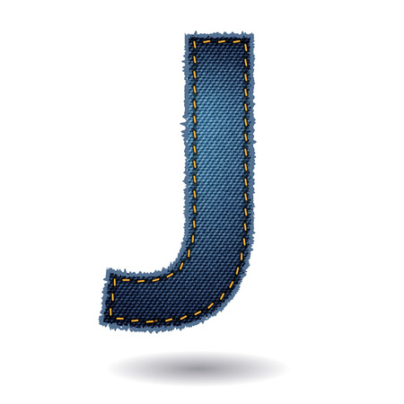 Jeans alphabet isolated on white background, Vector illustration template designのイラスト素材