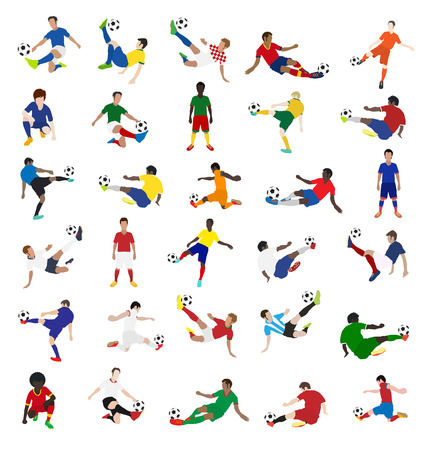 Collection of soccer players, Vector illustration template designのイラスト素材
