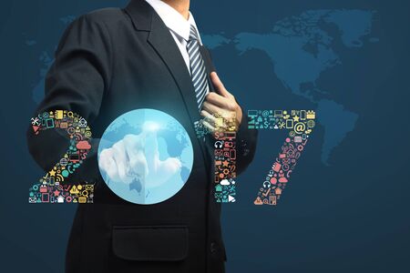  2017 new year innovation technology business application iconsの写真素材