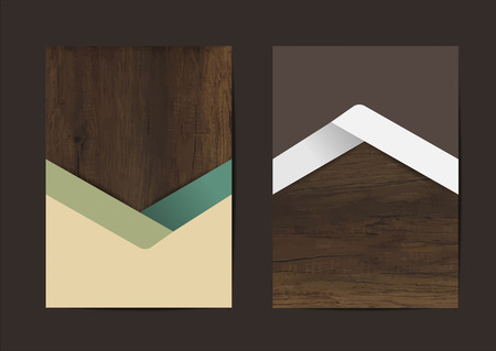 Wood texture background geometric cover business brochure vector design, Leaflet advertising modern poster magazine layout template, Annual report for presentation.のイラスト素材