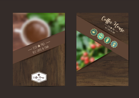 Coffee background geometric flyer cover business brochure vector design, Leaflet advertising abstract background, Modern poster magazine layout template, Annual report for presentation in A4 sizeのイラスト素材