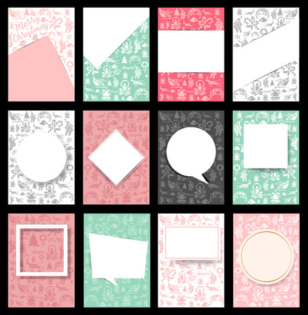 Set of Christmas brochures background in a4 size. Vector illustrationのイラスト素材