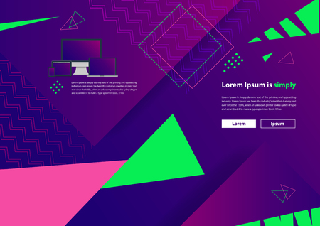 Minimal geometric background. Dynamic shapes. Vector Trendy gradient shapes designのイラスト素材