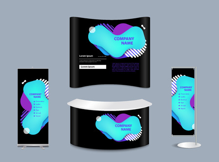 Exhibition stand mock-up design with templatesのイラスト素材