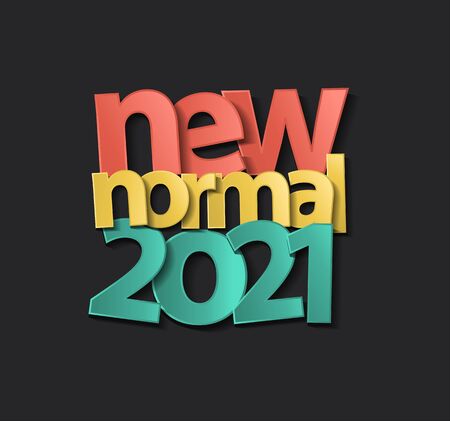2021 new year calendar cover, New normal typography design inspiration, Vector illustration modern layout templateのイラスト素材